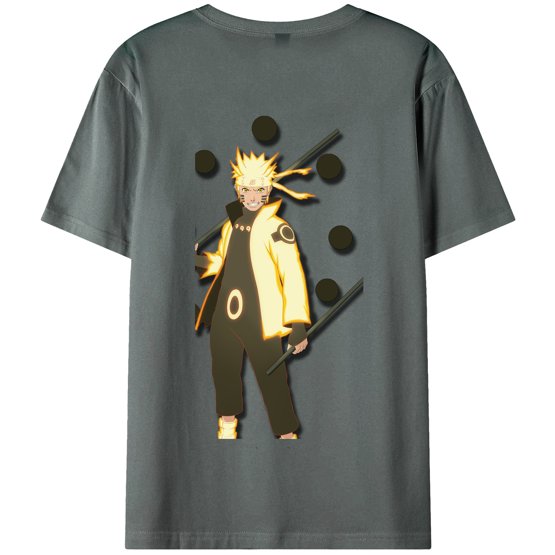 （画像用） NARUTO -ナルト- うずまき ナルト Uzumaki Naruto 綿100％半袖Tシャツ（背面プリント）